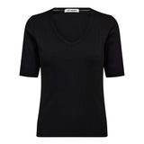 GrannyCC Rib SS V - Tee - Black - Co'couture