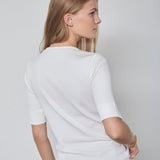 GrannyCC Rib SS V - Tee - Off white - Co'couture