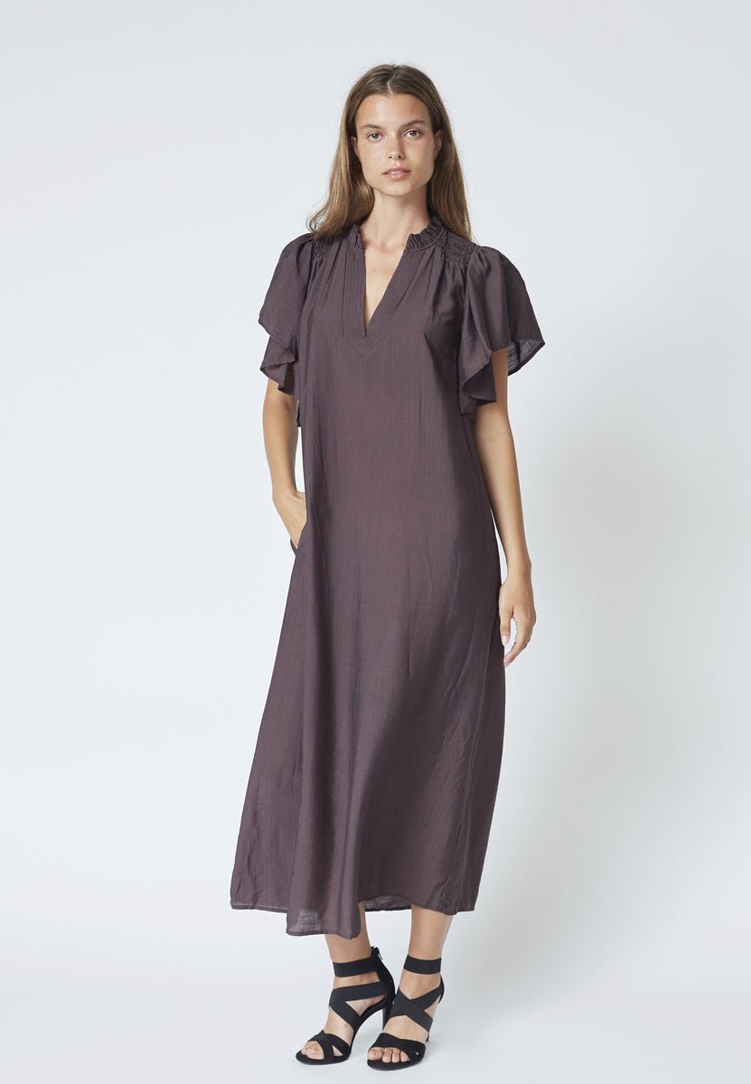 HeraCC SS Frill Dress - Mocca - Co'couture