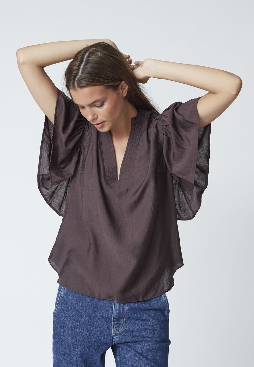 HeraCC SS Frill Top - Mocca - Co'couture