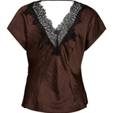 IdunCC Lace SS Blouse - Dark Brown - Co'couture