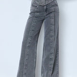 KellanCC Button Jeans - Mid Grey - Co'couture