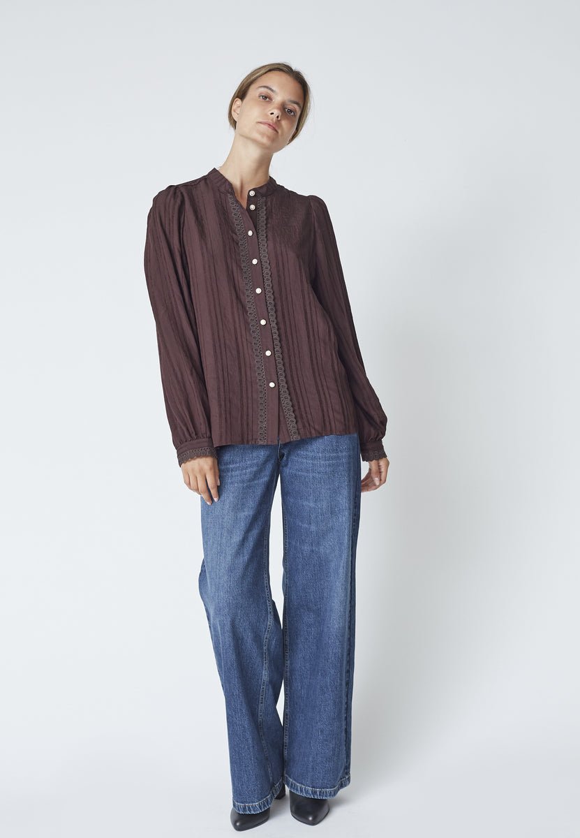 KesiCC Lace Shirt - Dark Brown - Co'couture