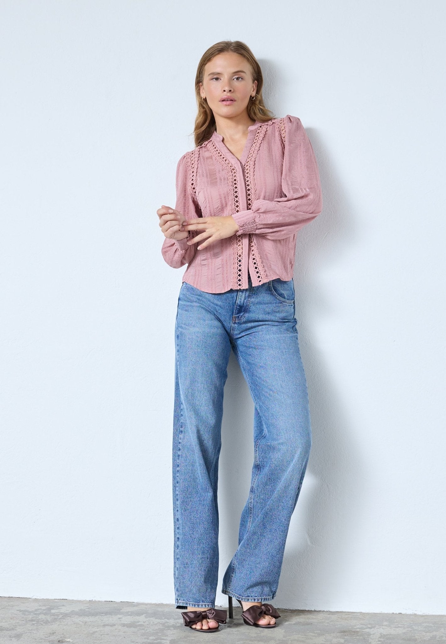 KesiCC Lace V - Shirt - Old Rose - Co'couture