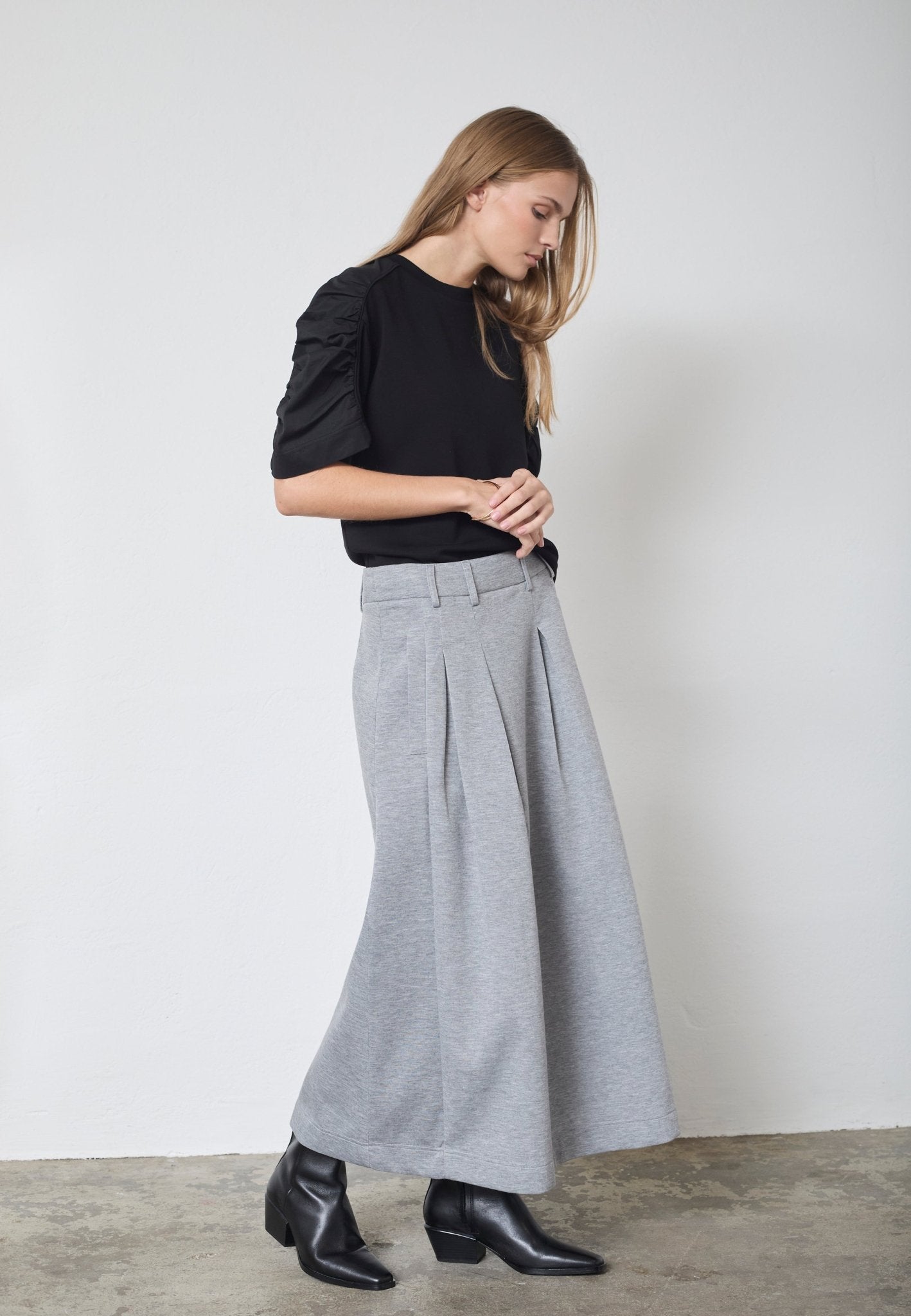 LanceCC Pleat Skirt - Grey Melange - Co'couture