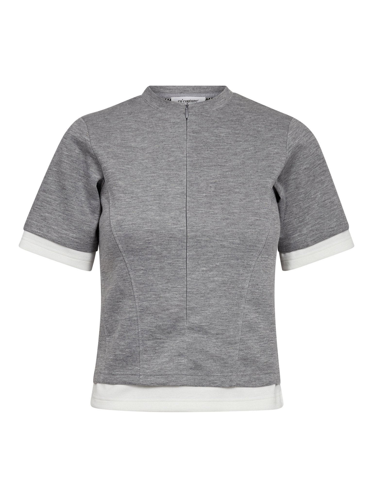 LanceCC Zipper Tee - Grey Melange - Co'couture