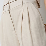 LeenaCC Linen Pleat LL Pant - Bone - Co'couture