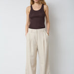 LeenaCC Linen Pleat Pant - Bone - Co'couture