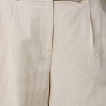 LeenaCC Linen Pleat Shorts - Bone - Co'couture