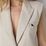 LeenaCC Linen Vest - Bone - Co'couture