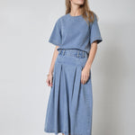 LovaCC Anya Pleat Skirt - Denim blue - Co'couture