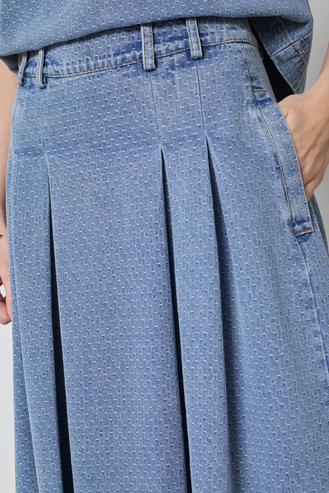 LovaCC Anya Pleat Skirt - Denim blue - Co'couture