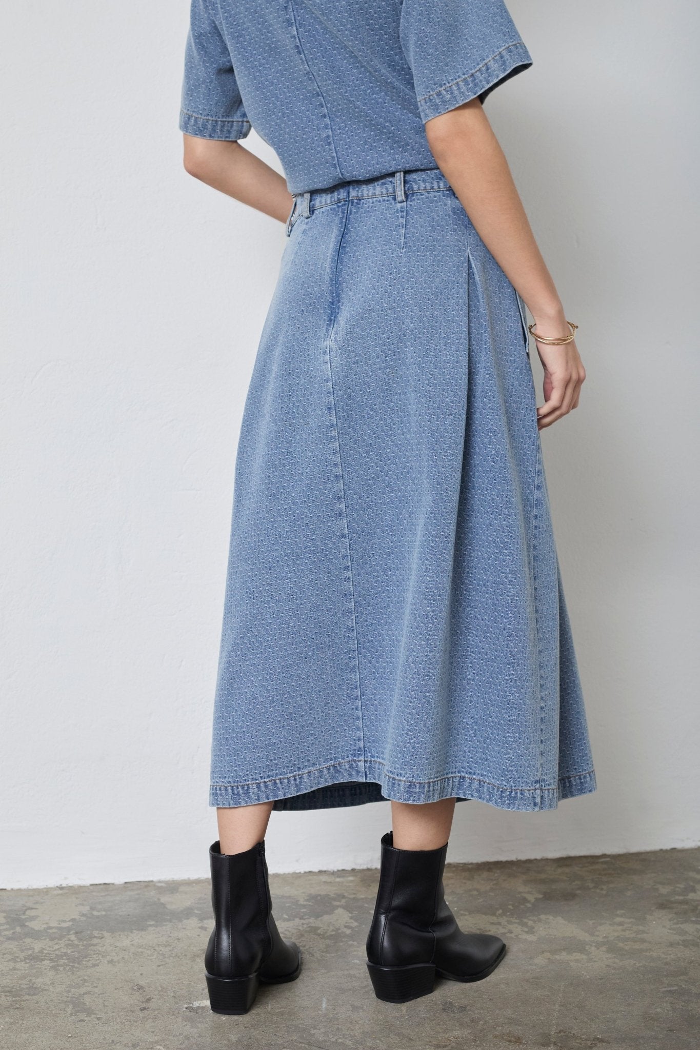 LovaCC Anya Pleat Skirt - Denim blue - Co'couture