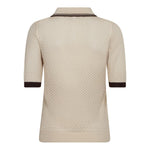 LueCC Pointelle Polo Knit - Bone - Co'couture