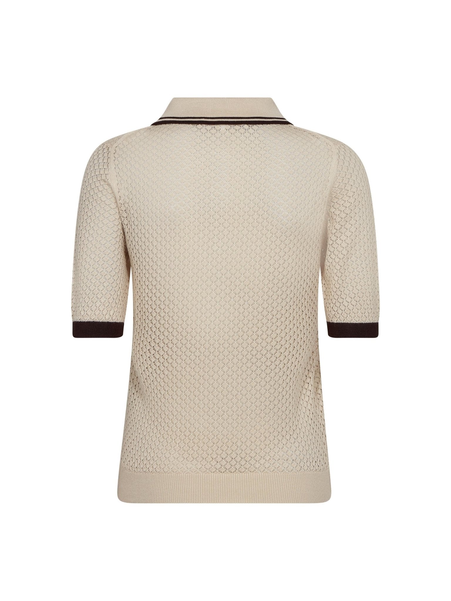 LueCC Pointelle Polo Knit - Bone - Co'couture