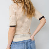 LueCC Pointelle Polo Knit - Bone - Co'couture
