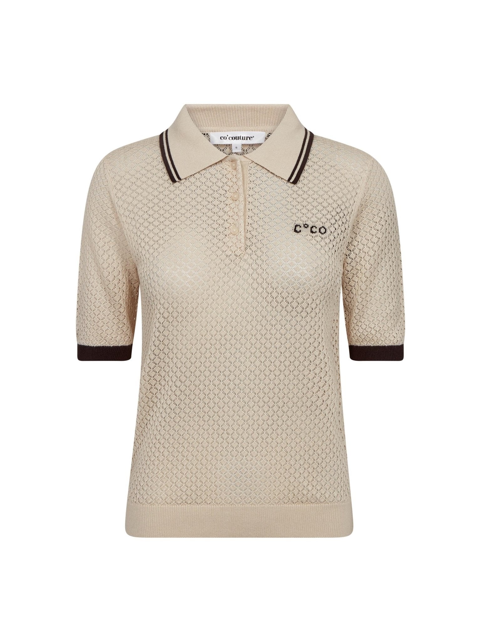 LueCC Pointelle Polo Knit - Bone - Co'couture