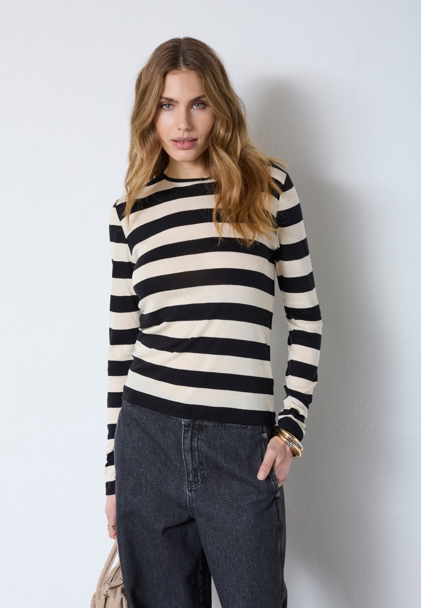 MasonCC Stripe Blouse - BoneBlack - Co'couture