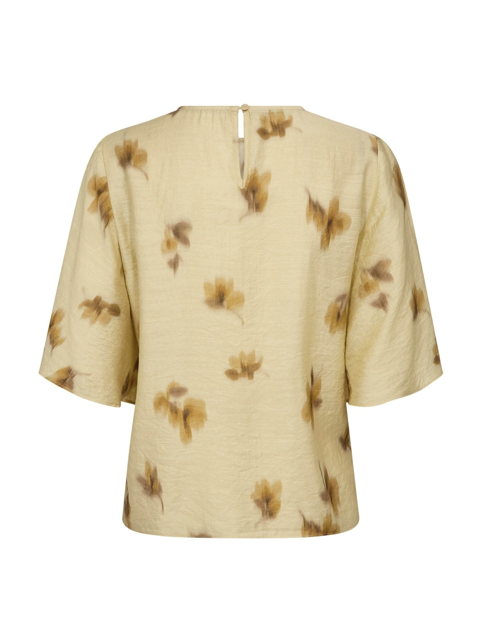 MylaCC Flower Drape SS Blouse - PaleYellow - Co'couture