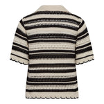 OdetteCC Stripe SS Cardigan - OffWhite - Black - Co'couture