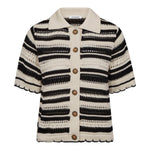 OdetteCC Stripe SS Cardigan - OffWhite - Black - Co'couture