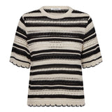 OdetteCC Stripe SS O - Knit - OffWhite - Black - Co'couture