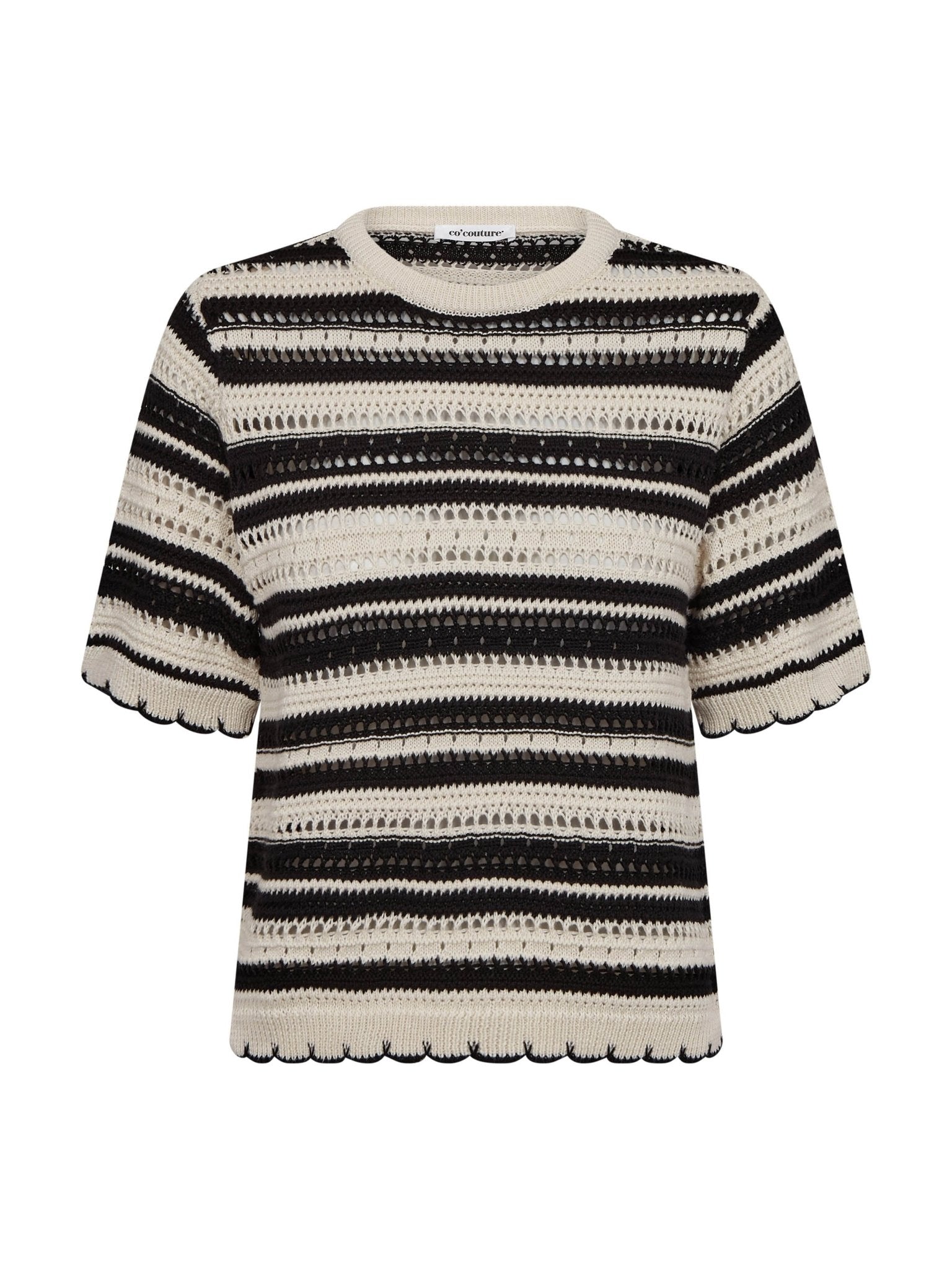 OdetteCC Stripe SS O - Knit - OffWhite - Black - Co'couture