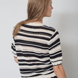 OdetteCC Stripe SS O - Knit - OffWhite - Black - Co'couture