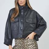 PhoebeCC Leather Box Jacket - Black - Co'couture