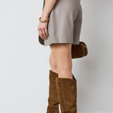 PhoebeCC Leather Wrap Skort - Taupe - Co'couture