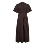 PoppyCC Emb Pleat Dress - Dark Brown - Co'couture