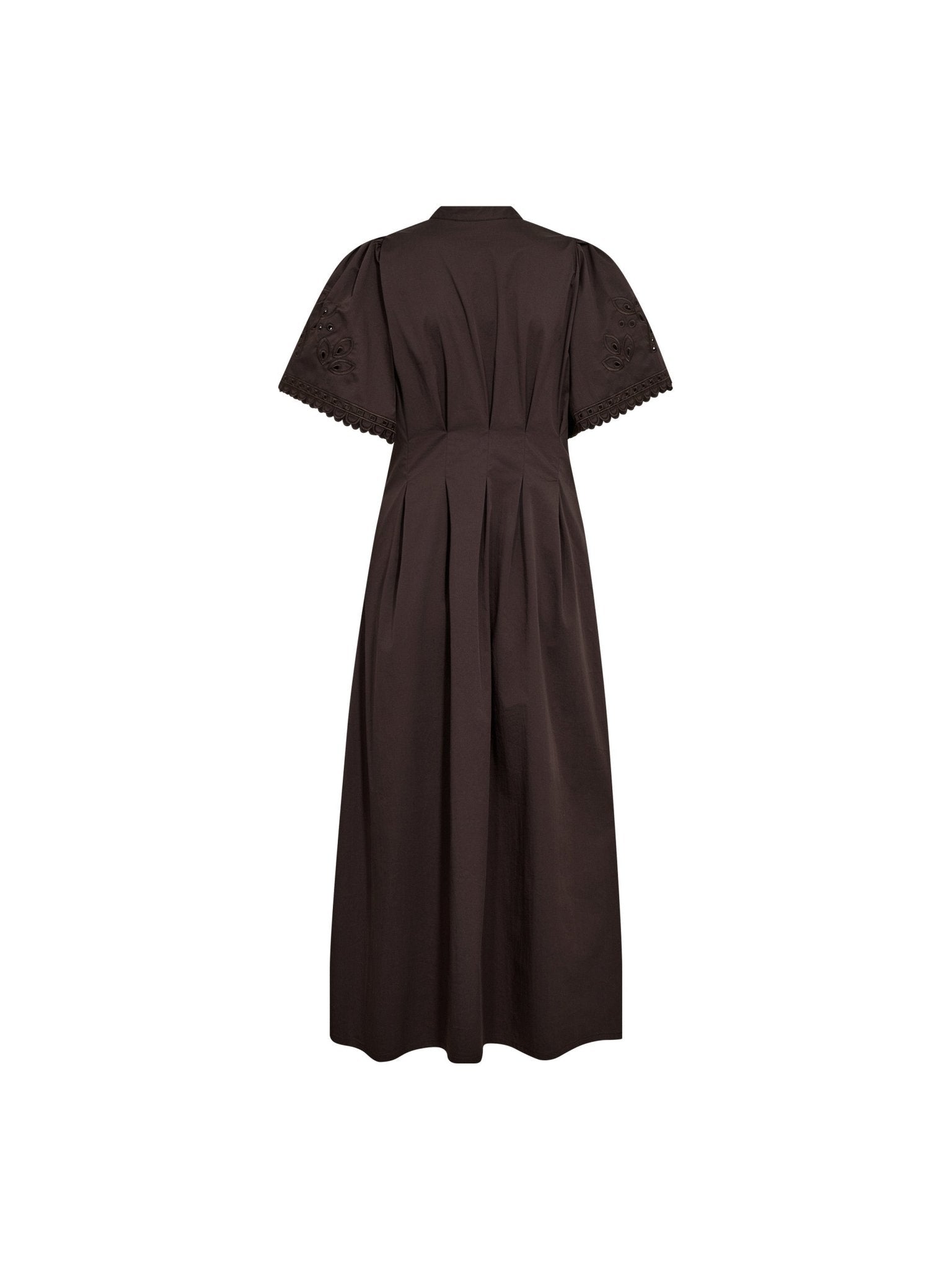 PoppyCC Emb Pleat Dress - Dark Brown - Co'couture