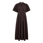 PoppyCC Emb Pleat Dress - Dark Brown - Co'couture