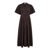 PoppyCC Emb Pleat Dress - Dark Brown - Co'couture