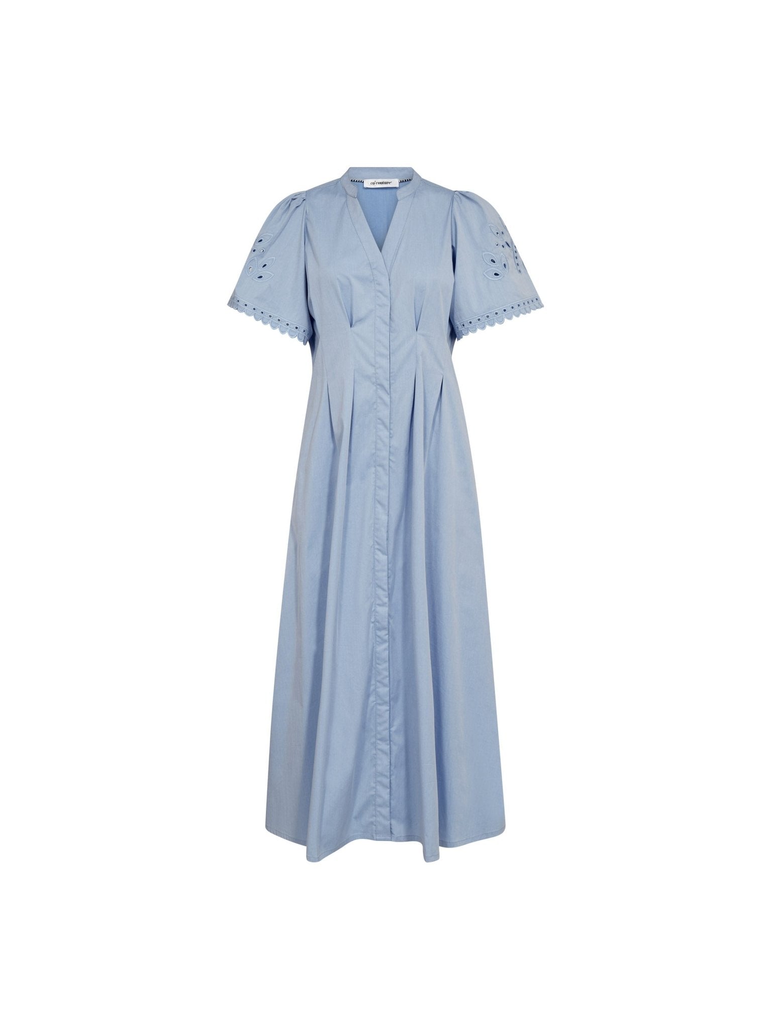 PoppyCC Emb Pleat Dress - Pale Blue - Co'couture