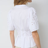 PoppyCC Emb SS V - Shirt - White - Co'couture