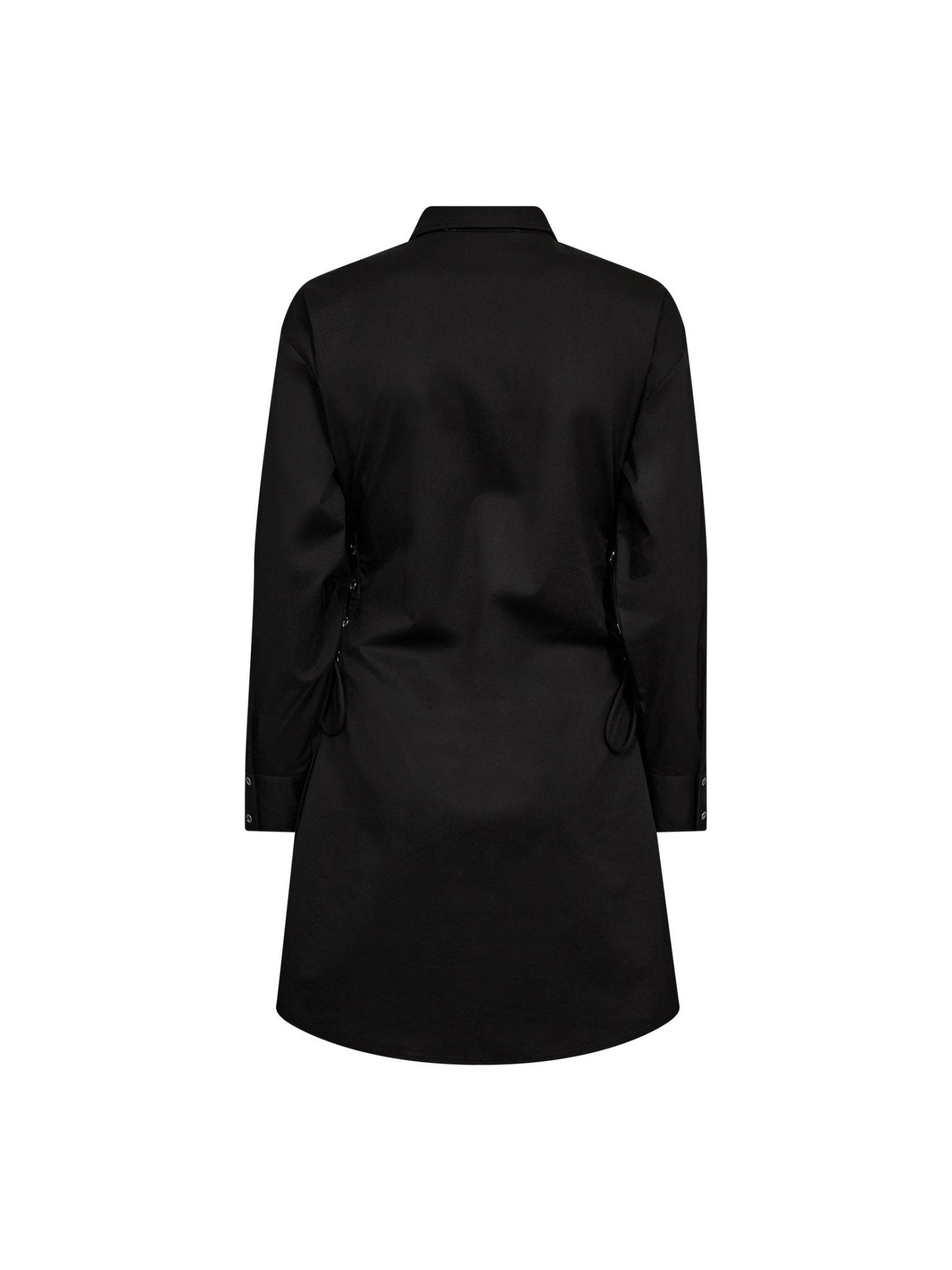 PoppyCC Eyelet Tie Shirt Dress - Black - Co'couture