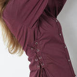 PoppyCC Eyelet Tie Shirt - Winered - Co'couture