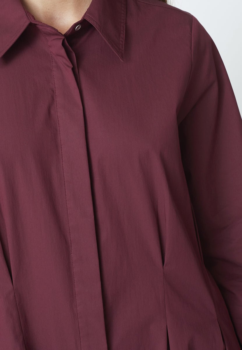PoppyCC Shirt Long Dress - Winered - Co'couture