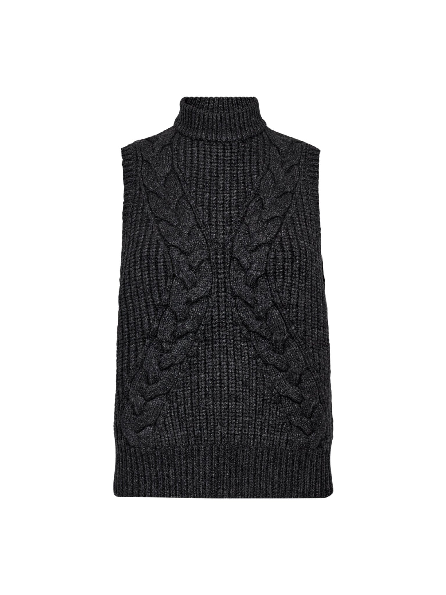 RowCC Cable Knit Top - Dark Grey - Co'couture