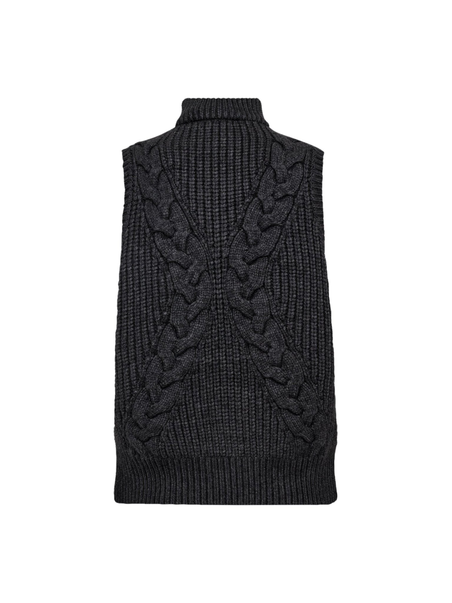 RowCC Cable Knit Top - Dark Grey - Co'couture