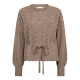 RowCC Pointelle Tie Cardigan - Champagne - Co'couture