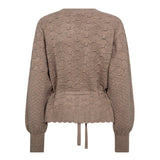 RowCC Pointelle Tie Cardigan - Champagne - Co'couture
