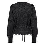 RowCC Pointelle Tie Cardigan - Dark Grey - Co'couture