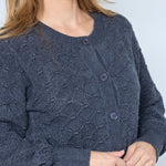 RowCC Pointelle Tie Cardigan - Dark Grey - Co'couture