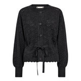 RowCC Pointelle Tie Cardigan - Dark Grey - Co'couture