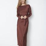 SafiraCC Waterfall Back Dress - Dark Brown - Co'couture