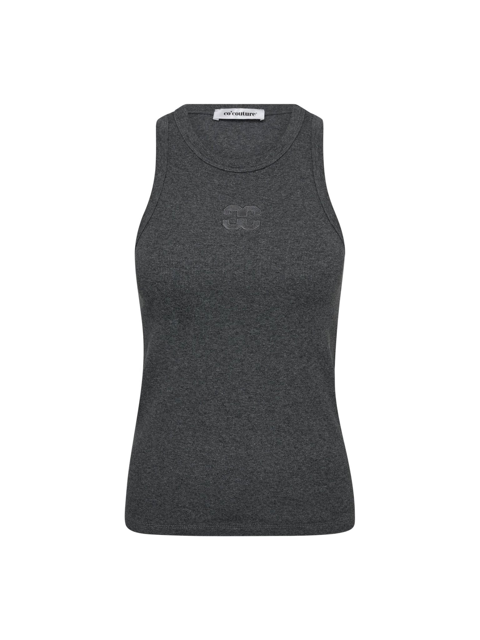 SaharaCC Embroidery Tank Top - Dark Grey - Co'couture