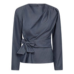 TengaCC Pleat Blouse - Dusty Blue - Co'couture