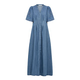 TillyCC Emb Pleat Dress - Denim blue - Co'couture